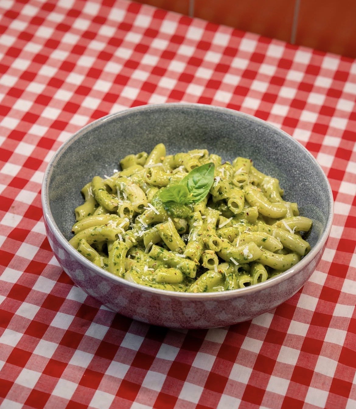 Tortiglioni with basil pesto